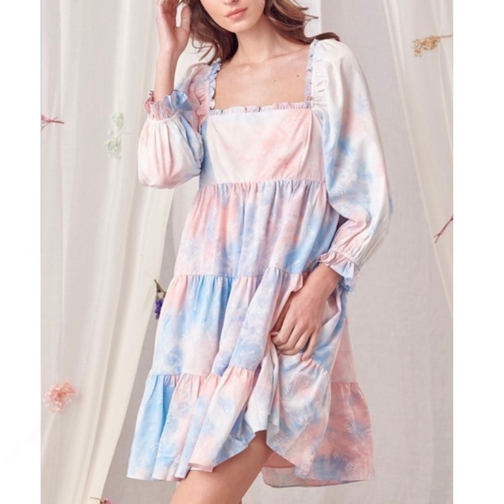 Storia Tiered Tie-Dye Babydoll Dress